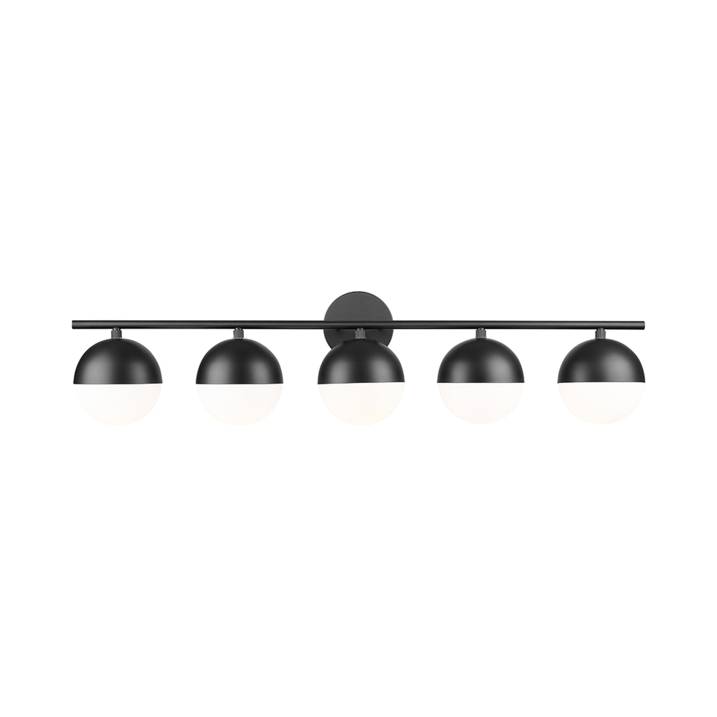 Realm Sphere Bath Vanity Light in Matte Black (5-Light).
