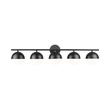 Realm Sphere Bath Vanity Light in Matte Black (5-Light).
