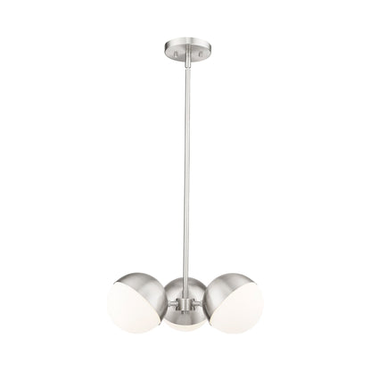 Realm Sphere Chandelier in Brushed Nickel (3-Light).