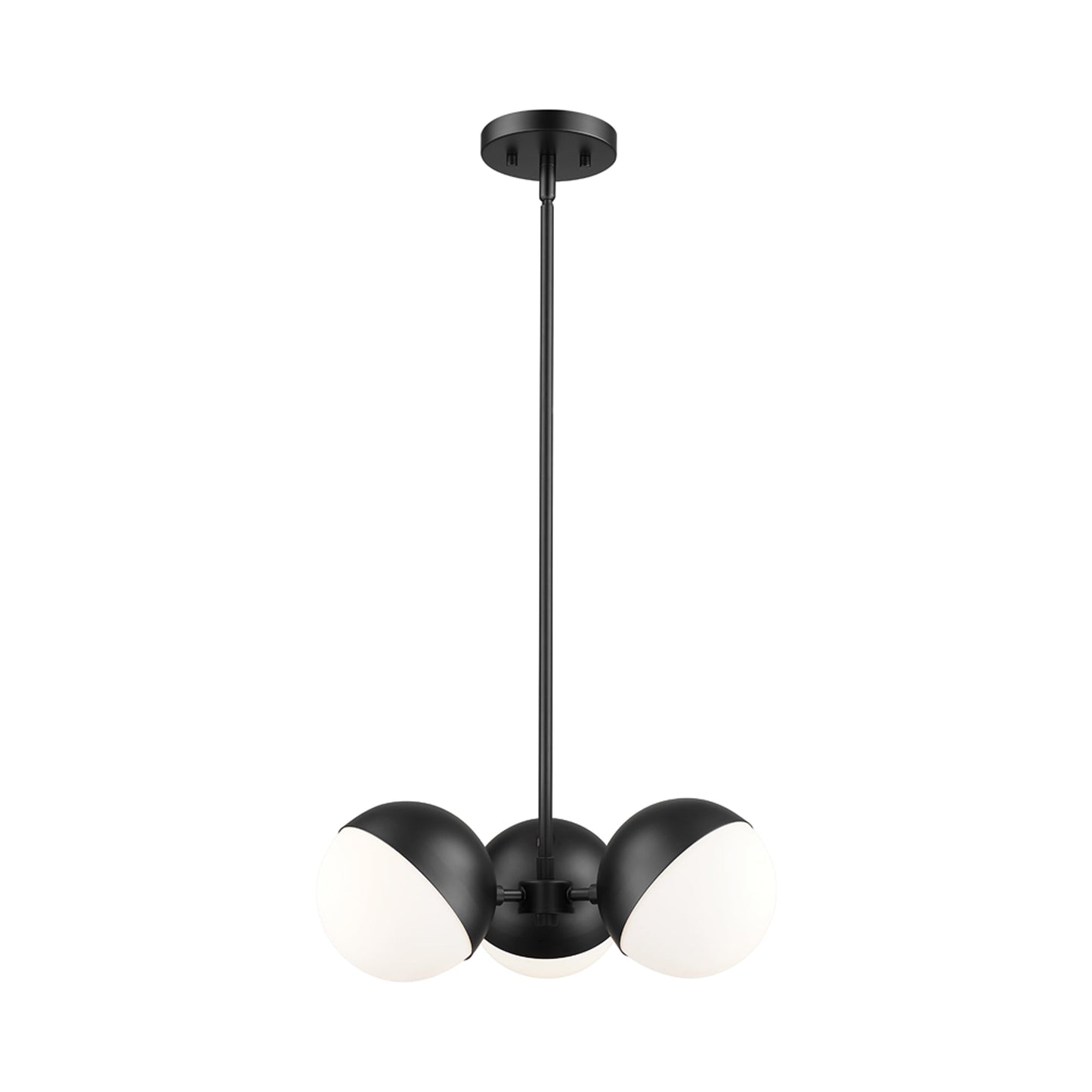 Realm Sphere Chandelier in Matte Black (3-Light).
