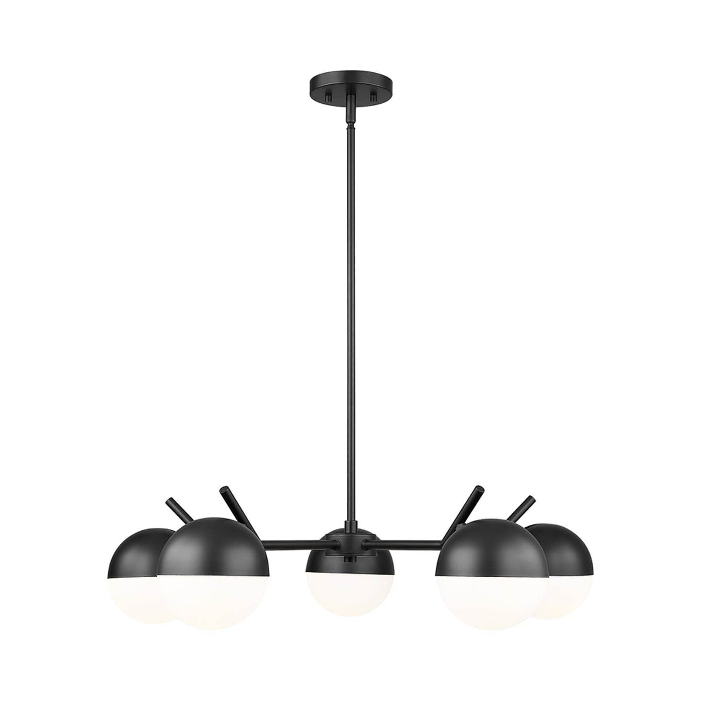 Realm Sphere Chandelier in Matte Black (5-Light).