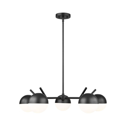 Realm Sphere Chandelier in Matte Black (5-Light).