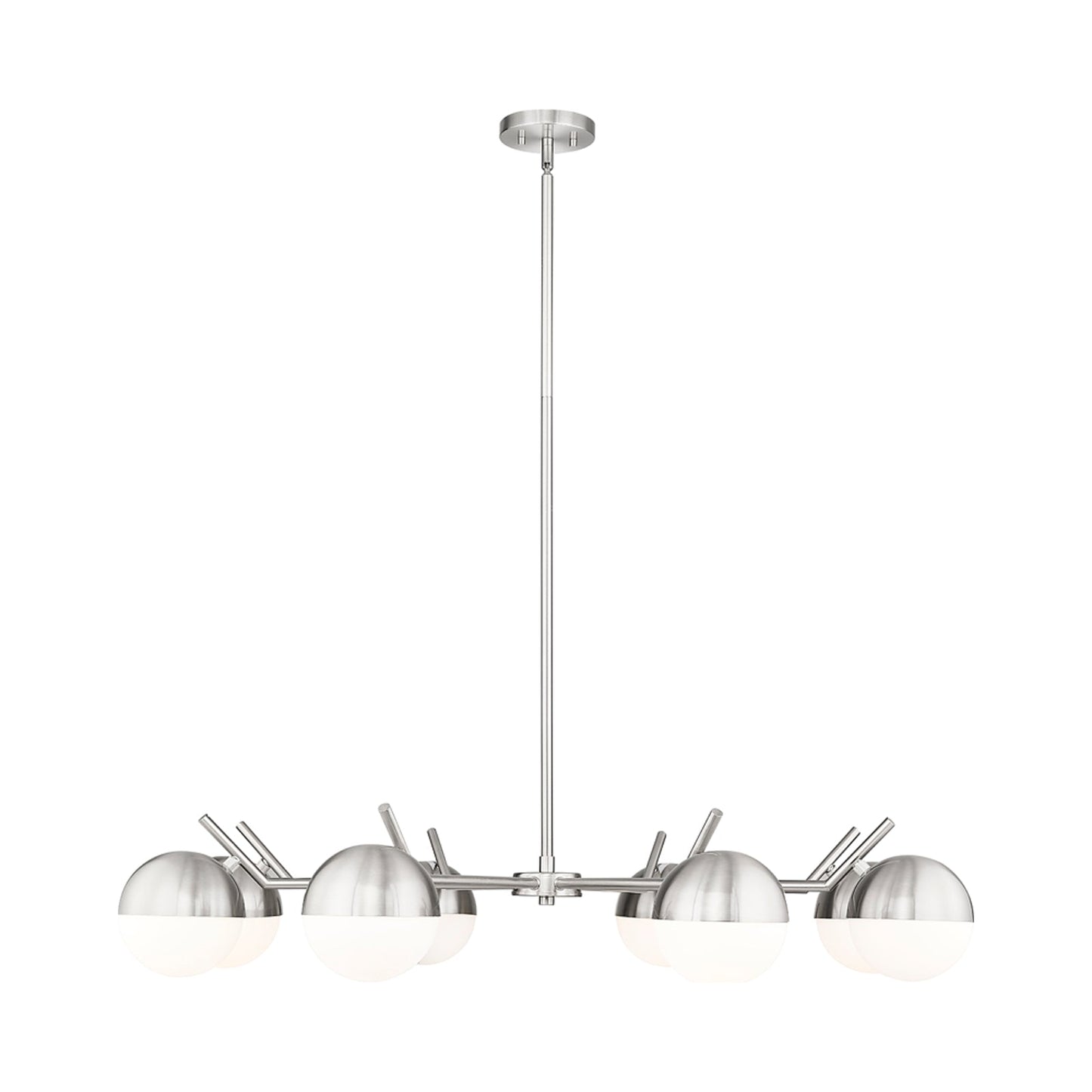 Realm Sphere Chandelier in Brushed Nickel (8-Light).