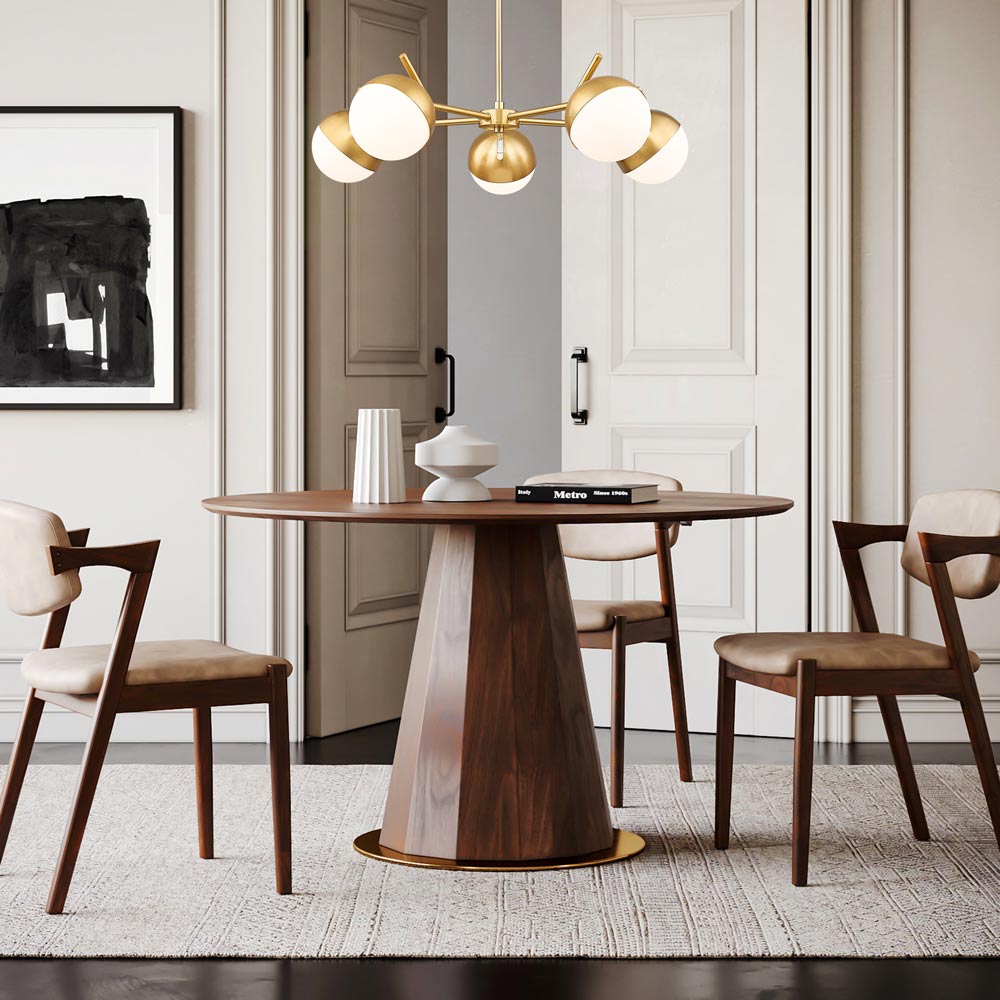 Realm Sphere Chandelier in living room.