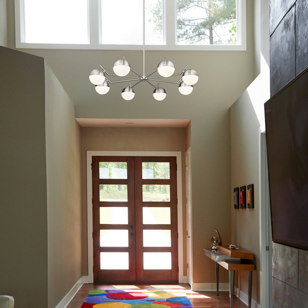 Realm Sphere Chandelier in living room.