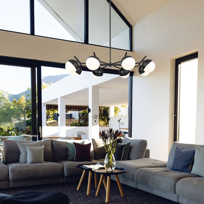 Realm Sphere Chandelier in living room.