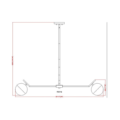 Realm Sphere Chandelier - line drawing.