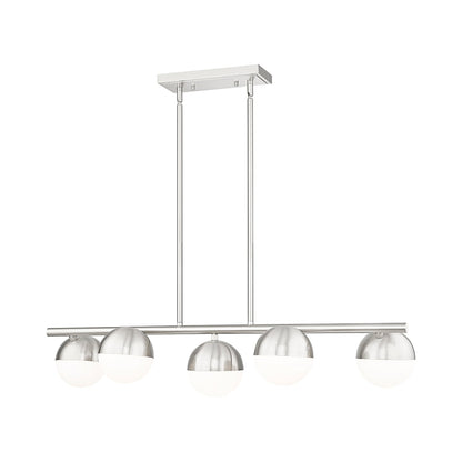Realm Sphere Linear Chandelier in Brushed Nickel (5-Light).