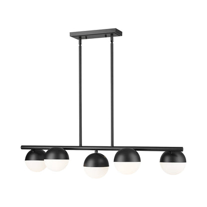 Realm Sphere Linear Chandelier in Matte Black (5-Light).