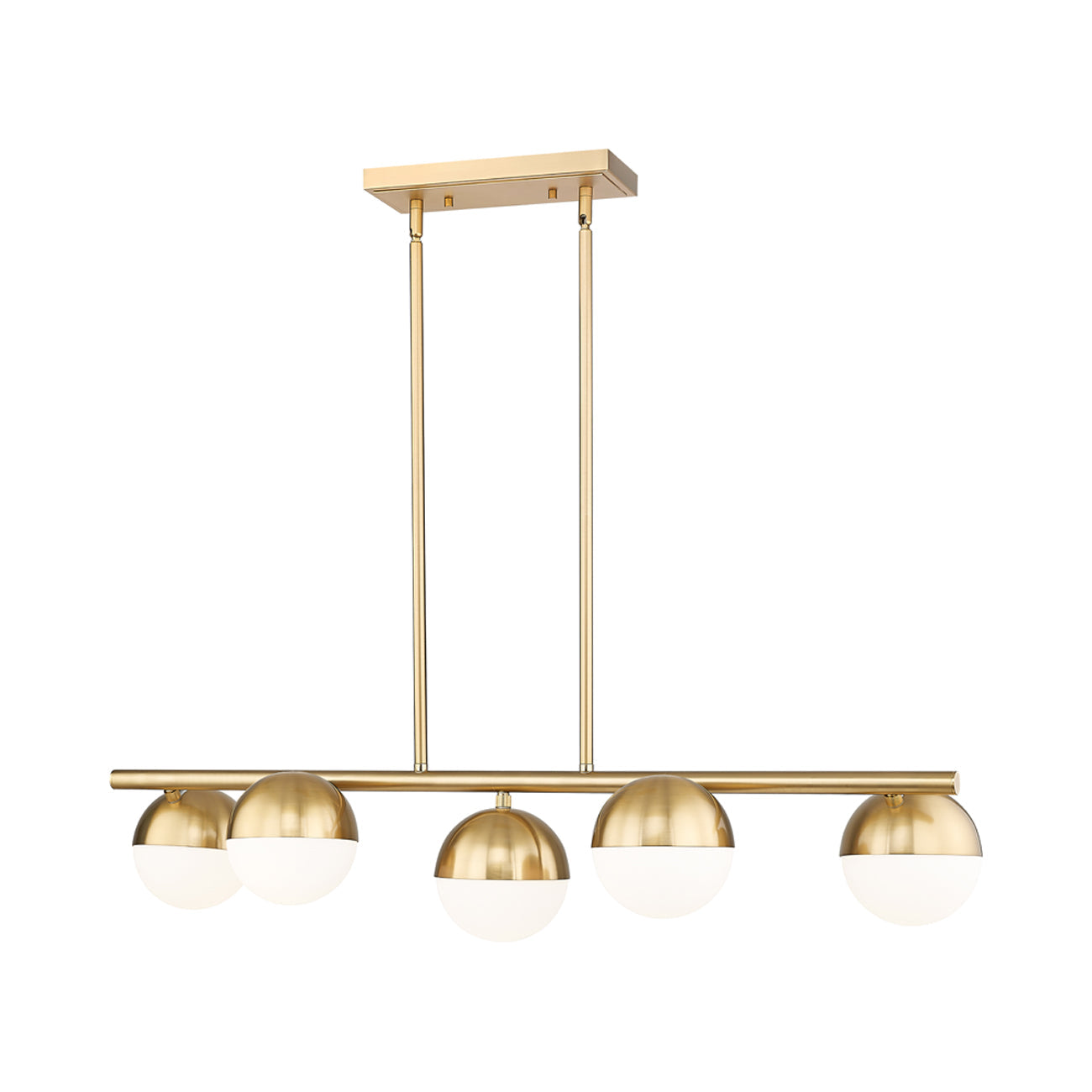 Realm Sphere Linear Chandelier in Modern Gold (5-Light).