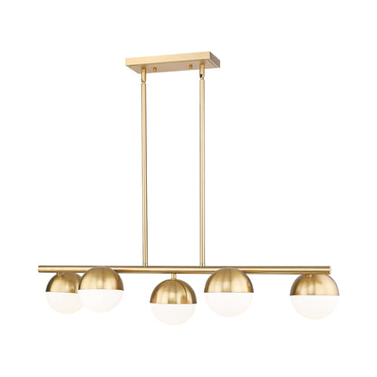 Realm Sphere Linear Chandelier in Modern Gold (5-Light).