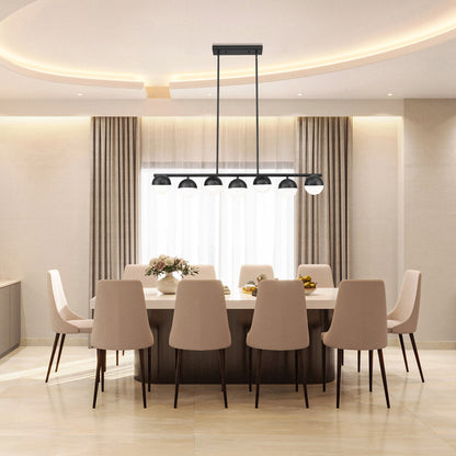 Realm Sphere Linear Chandelier in dining room.