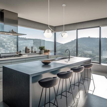 Realm Sphere Pendant Light in kitchen.