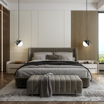 Realm Sphere Pendant Light in bedroom.