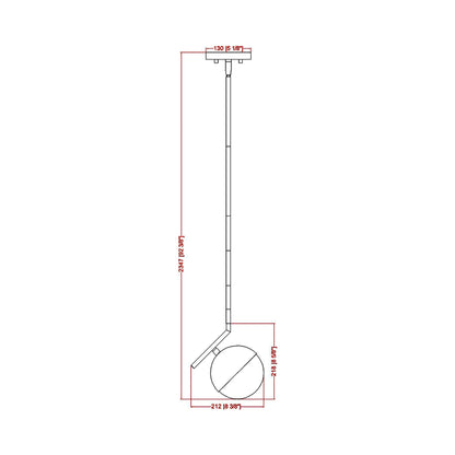 Realm Sphere Pendant Light - line drawing.