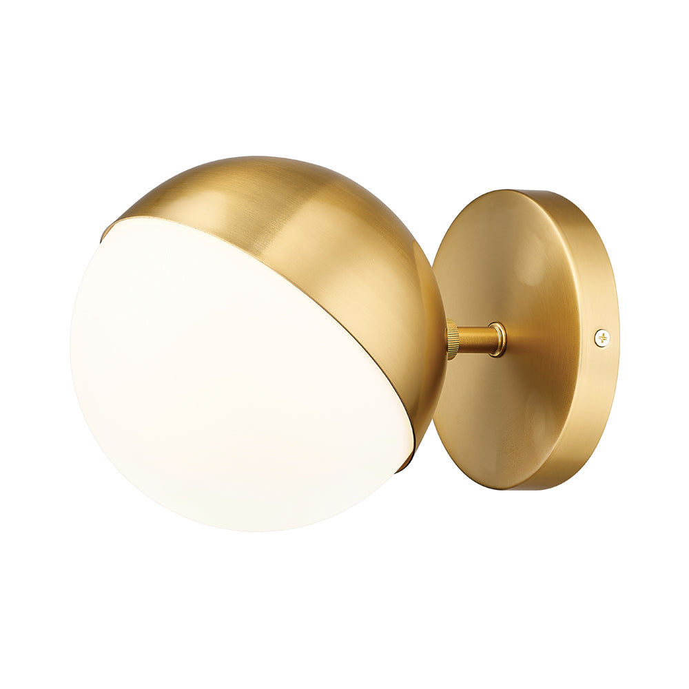 Realm Sphere Wall Light in Modern Gold.