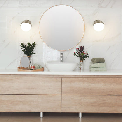 Realm Sphere Wall Light in bathroom.