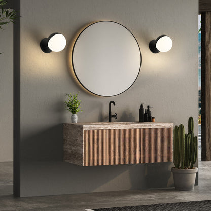 Realm Sphere Wall Light in bathroom.