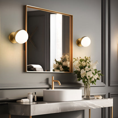 Realm Sphere Wall Light in bathroom.