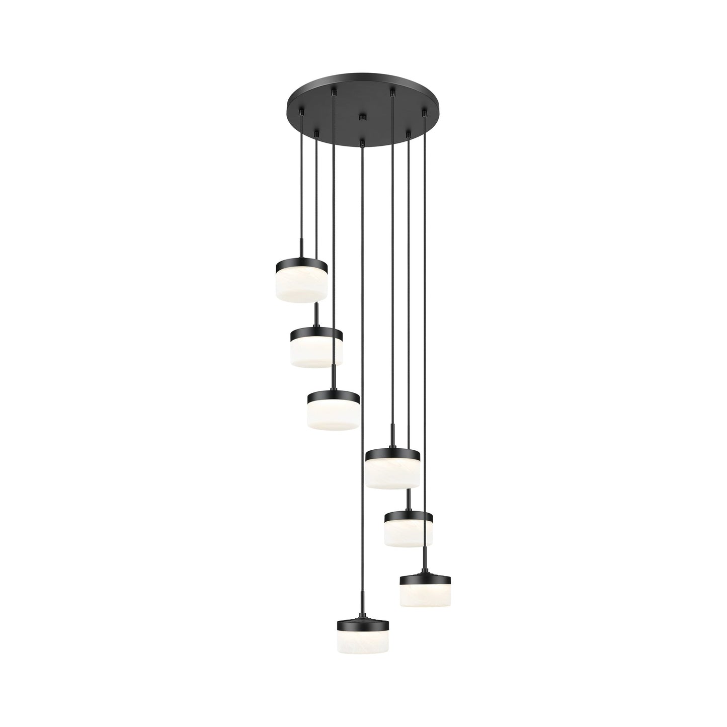 Renaud LED Chandelier in Matte Black (7-Light).