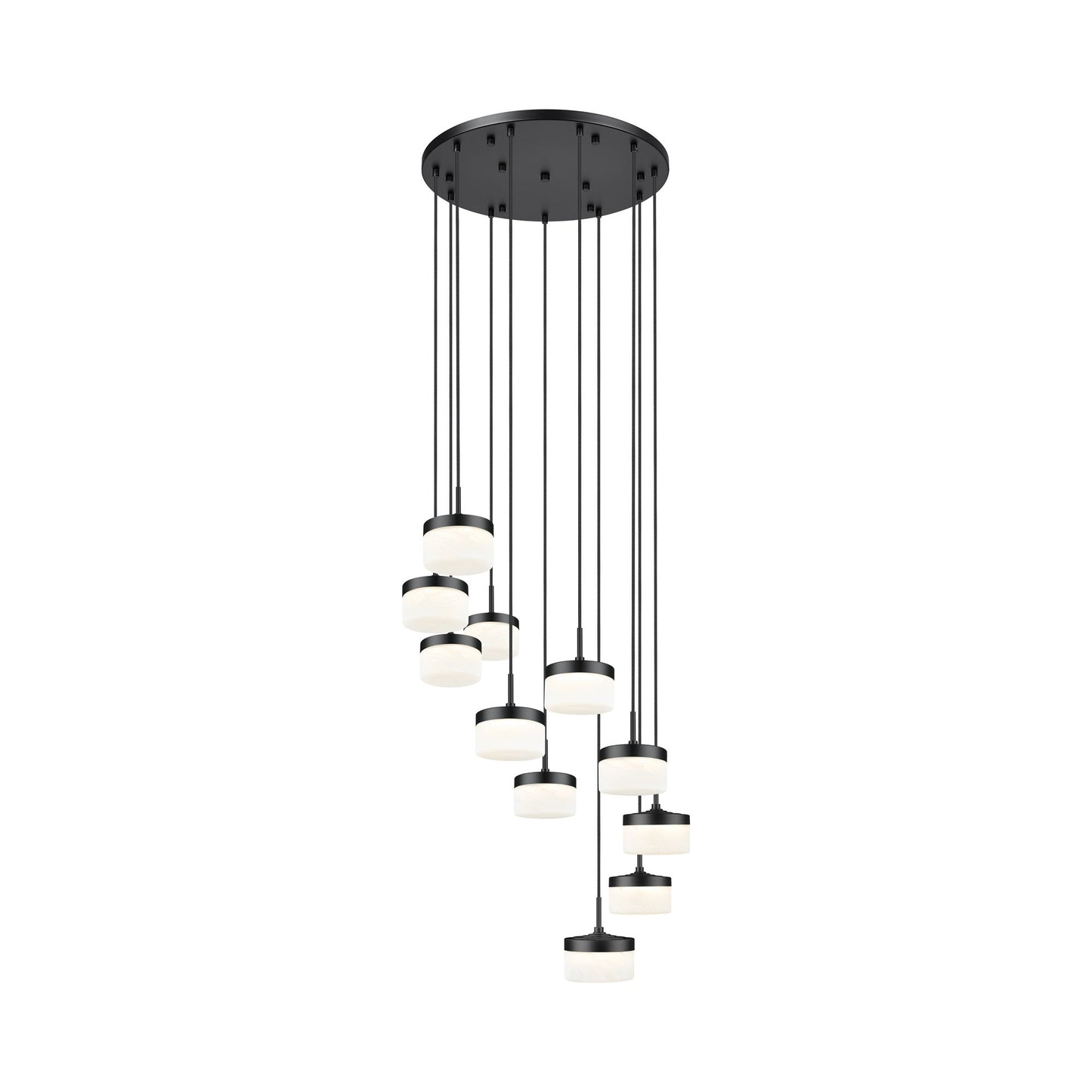 Renaud LED Chandelier in Matte Black (11-Light).