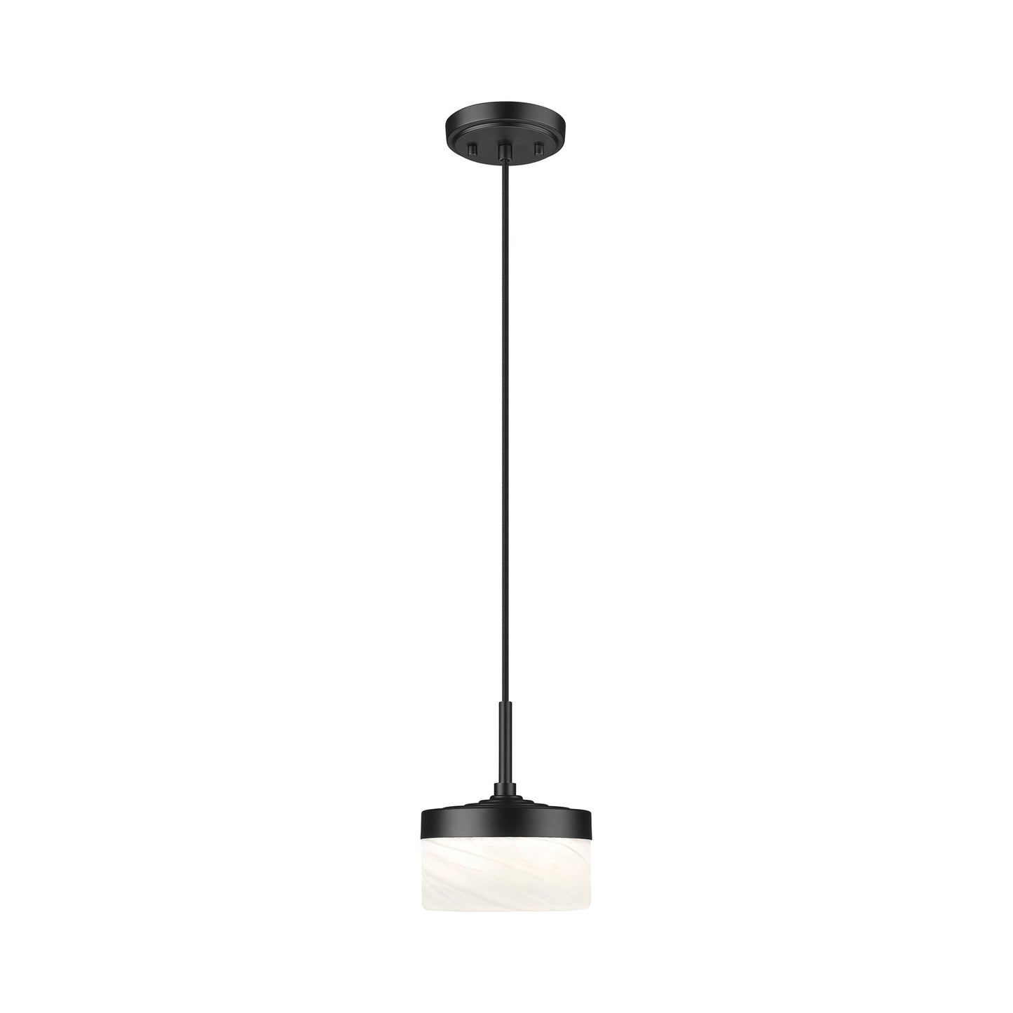 Renaud LED Pendant Light in Matte Black (6.75-Inch).