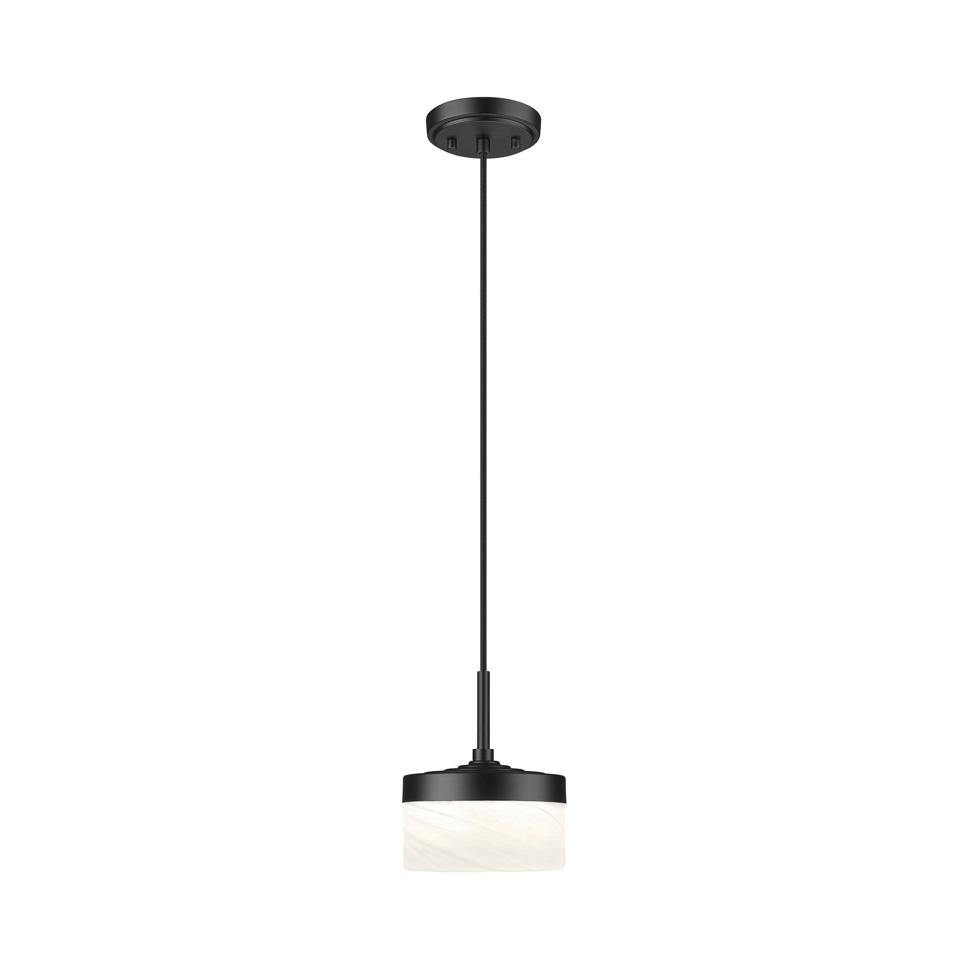 Renaud LED Pendant Light in Matte Black (6.75-Inch).