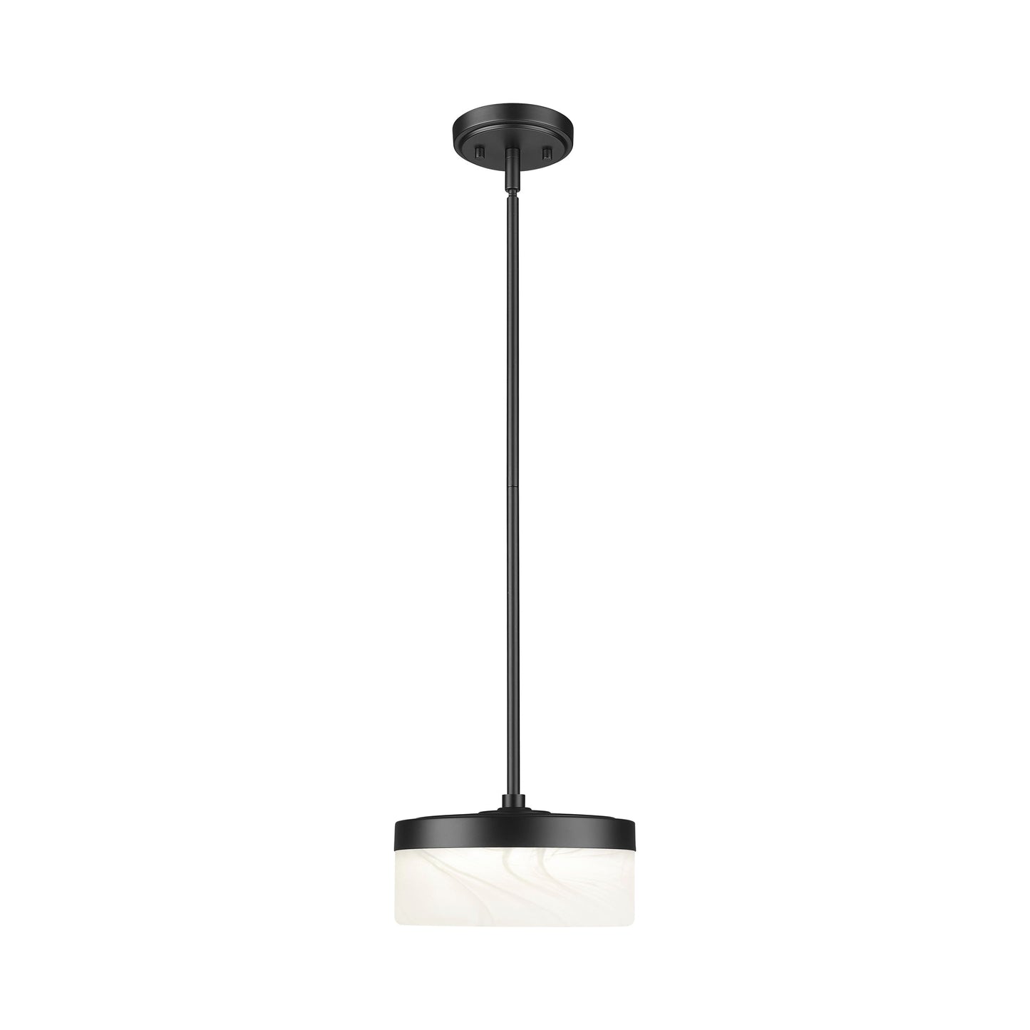 Renaud LED Pendant Light in Matte Black (9.13-Inch).