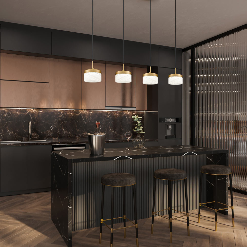Renaud LED Pendant Light in kitchen.