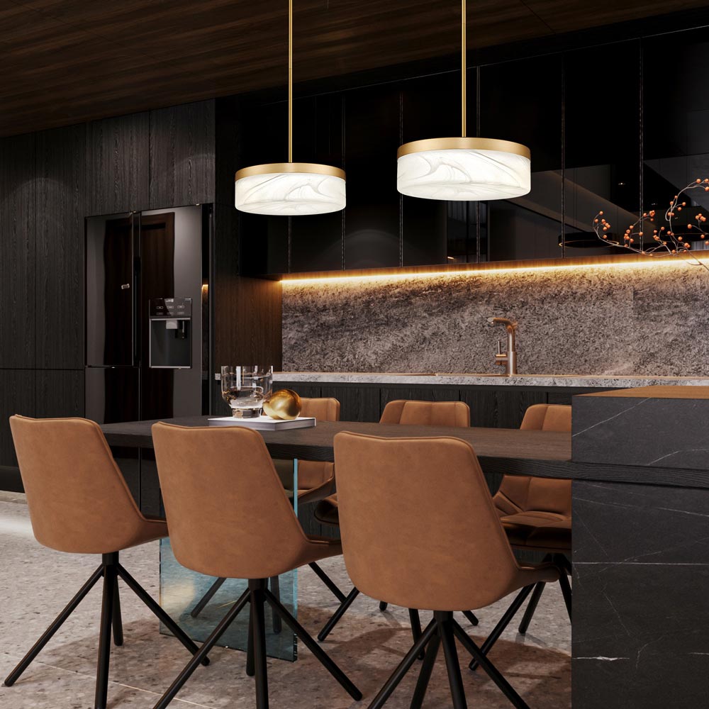 Renaud LED Pendant Light in kitchen.