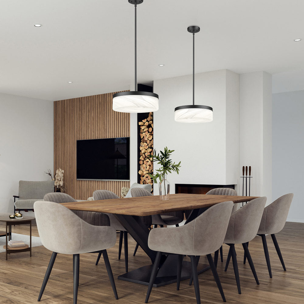 Renaud LED Pendant Light in living room.