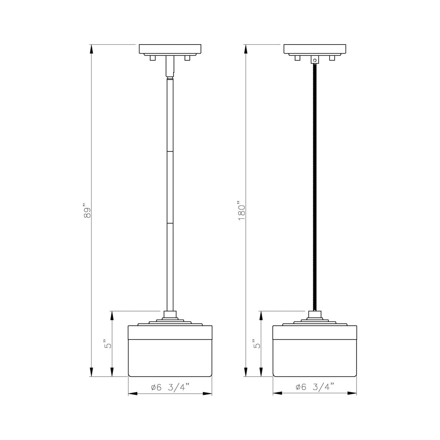 Renaud LED Pendant Light - line drawing.