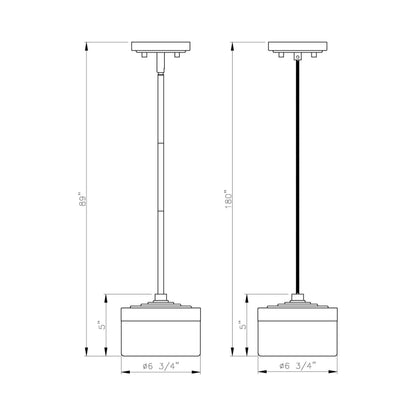 Renaud LED Pendant Light - line drawing.