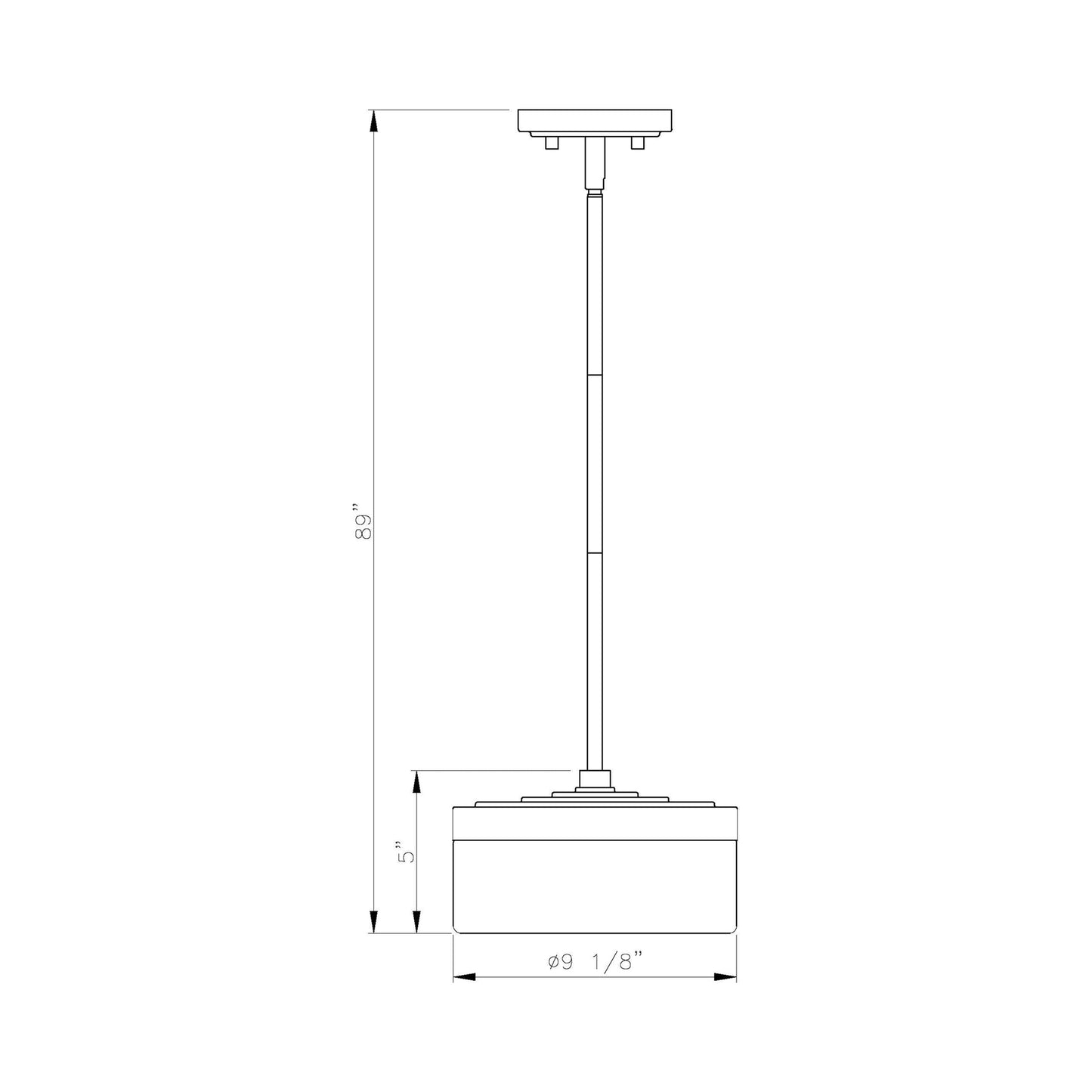Renaud LED Pendant Light - line drawing.