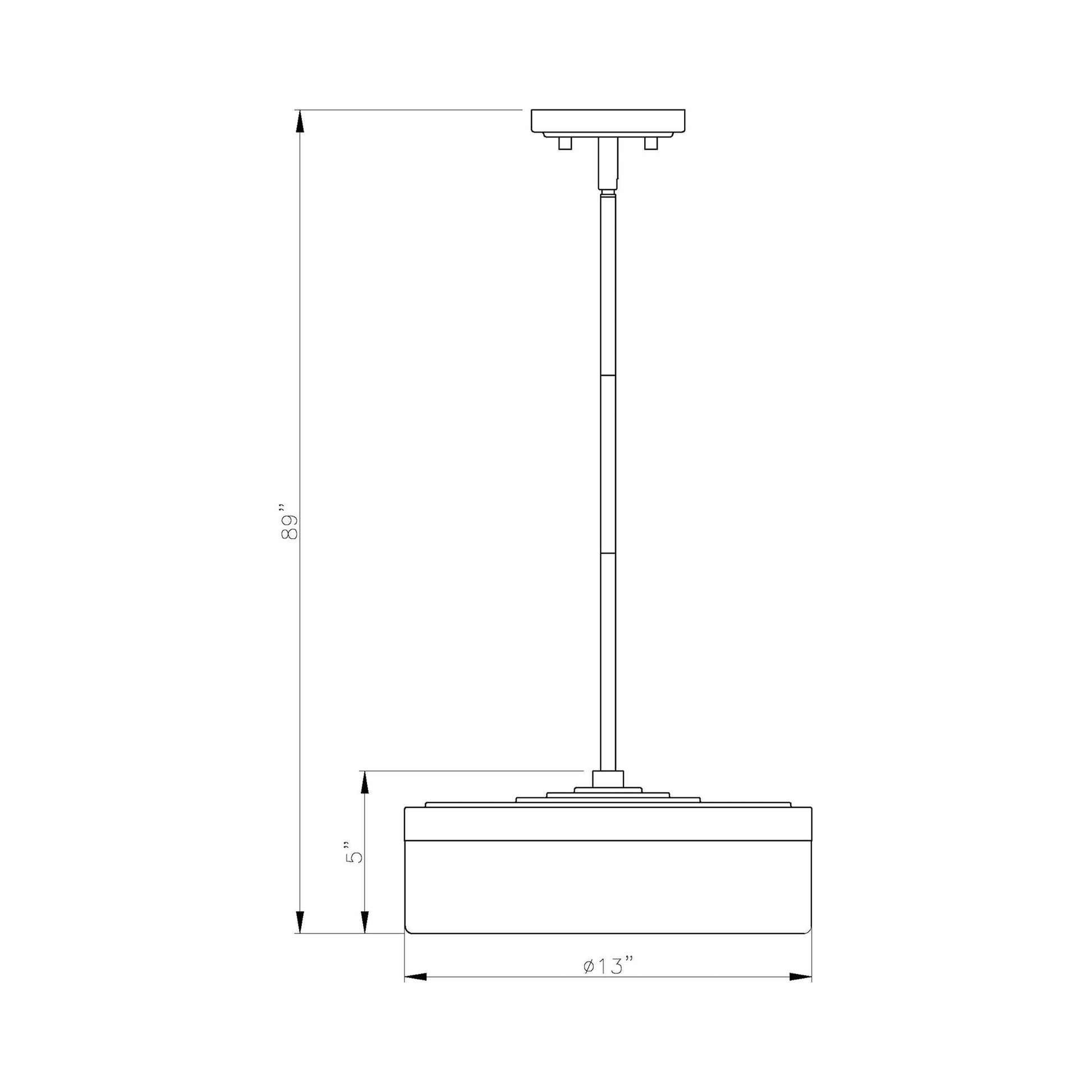 Renaud LED Pendant Light - line drawing.