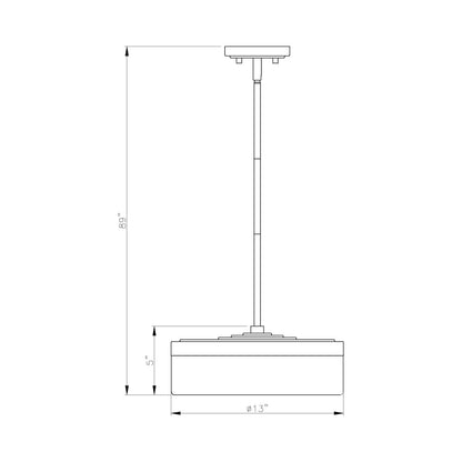 Renaud LED Pendant Light - line drawing.