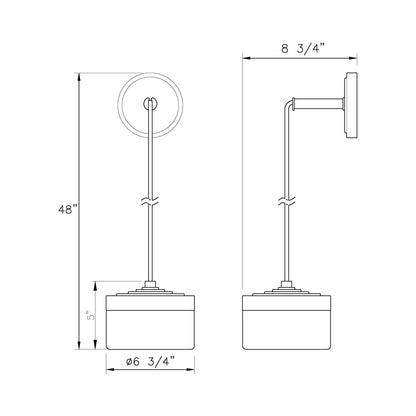 Renaud LED Wall Light - line drawing.