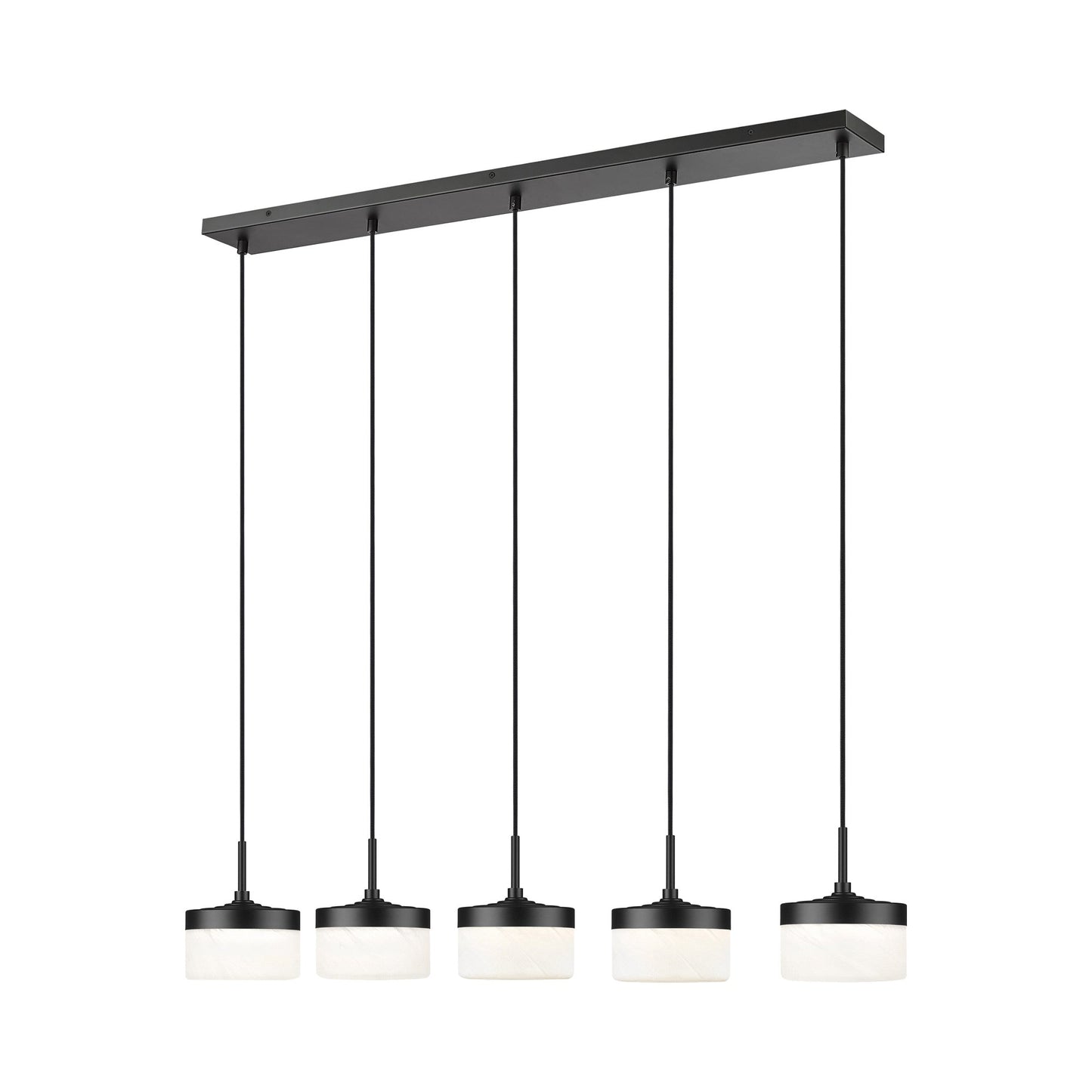 Renaud Linear LED Chandelier in Matte Black (5-Light).