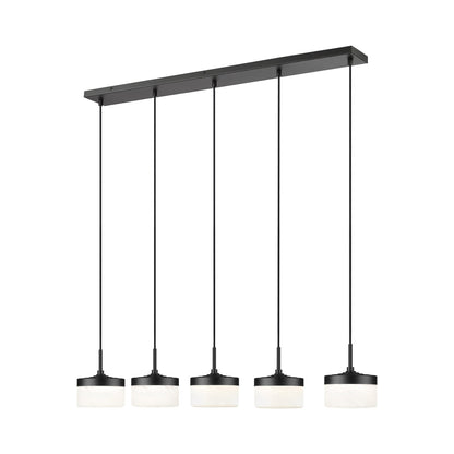 Renaud Linear LED Chandelier in Matte Black (5-Light).