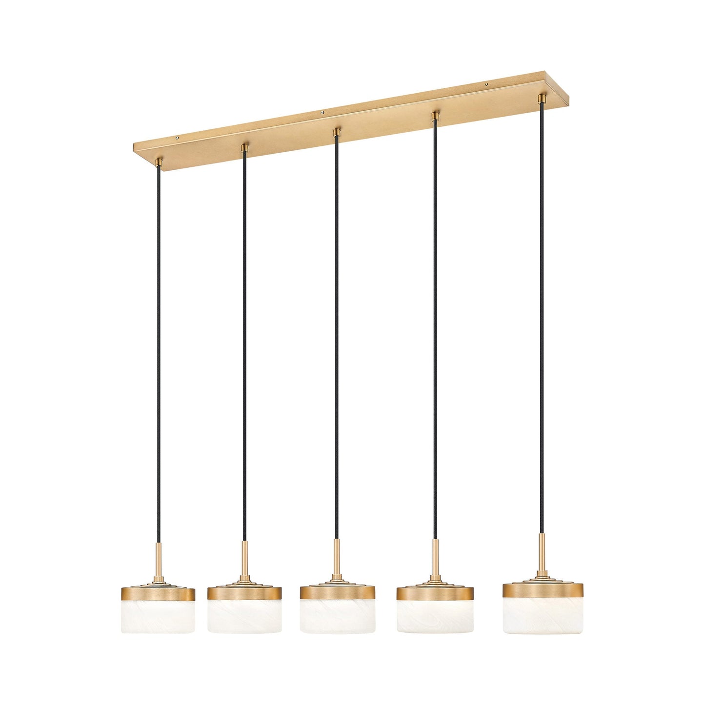 Renaud Linear LED Chandelier in Modern Gold (5-Light).