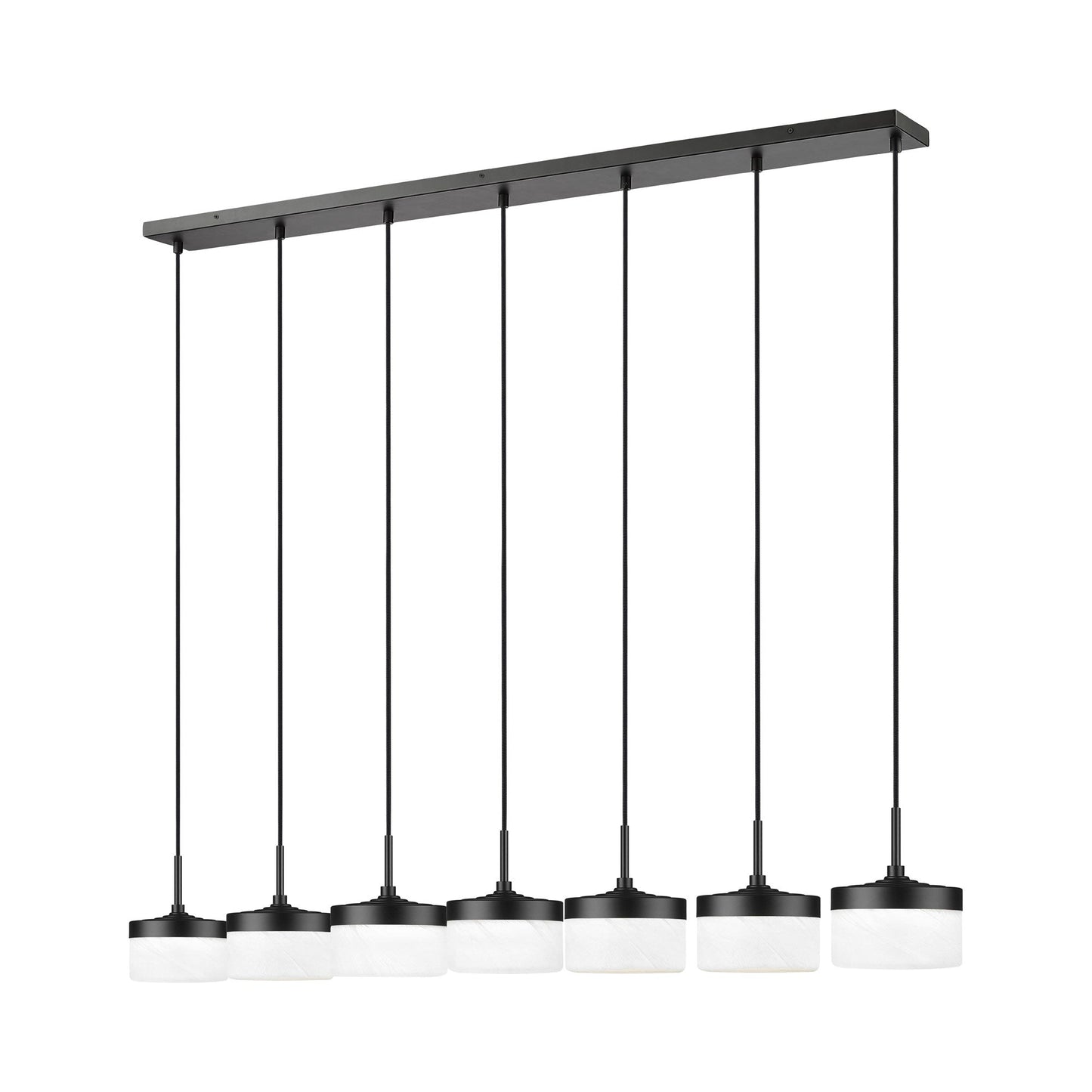 Renaud Linear LED Chandelier in Matte Black (7-Light).