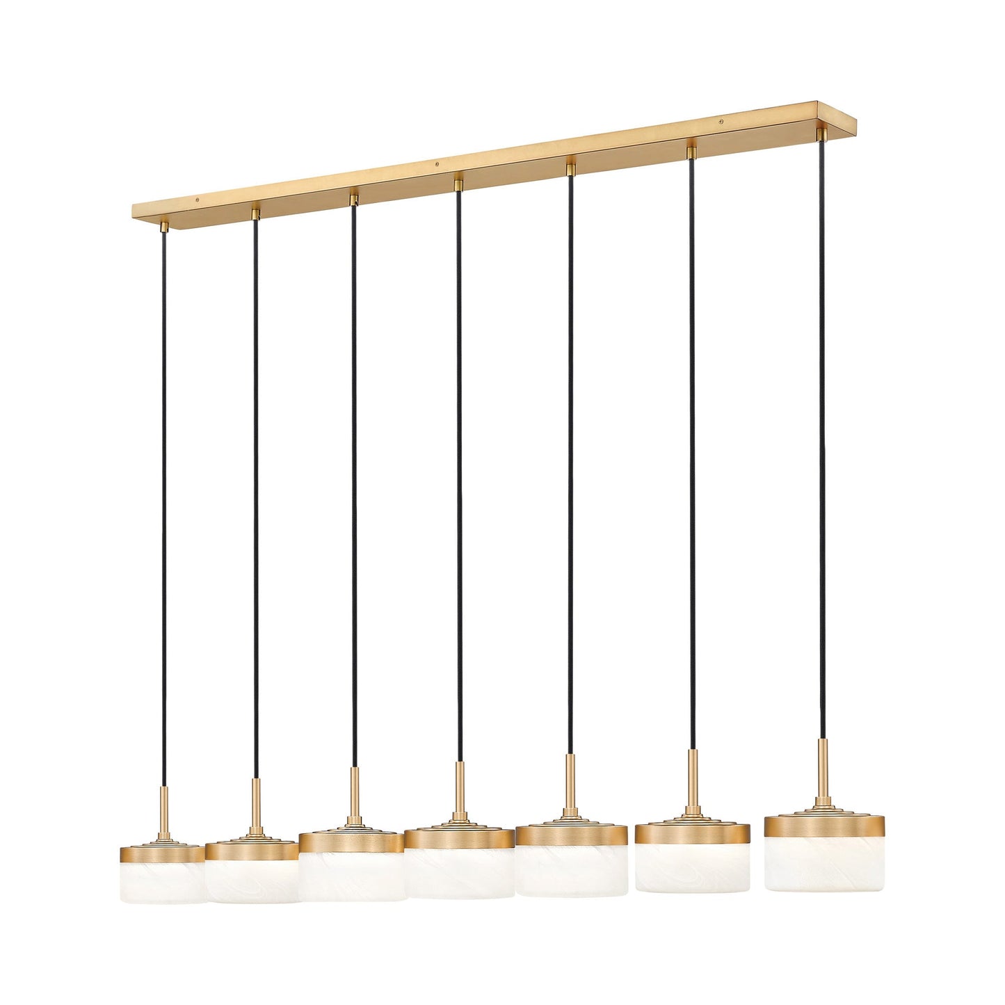Renaud Linear LED Chandelier in Modern Gold (7-Light).