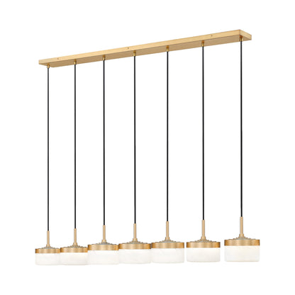 Renaud Linear LED Chandelier in Modern Gold (7-Light).