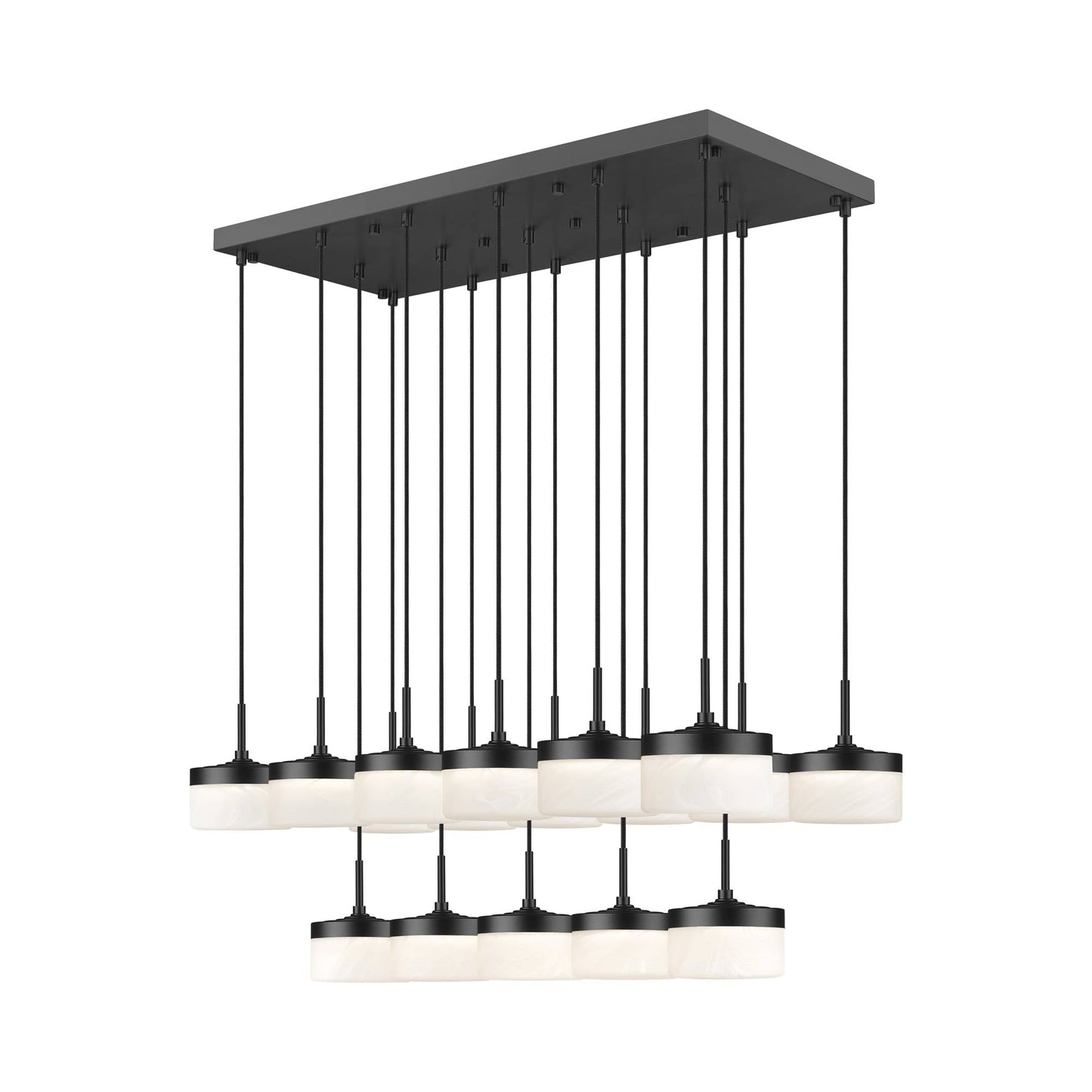 Renaud Linear LED Chandelier in Matte Black (17-Light).