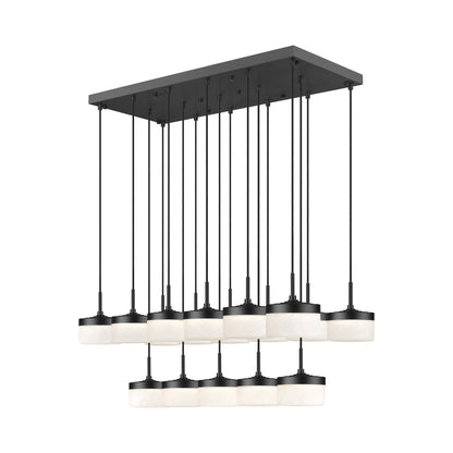 Renaud Linear LED Chandelier in Matte Black (17-Light).