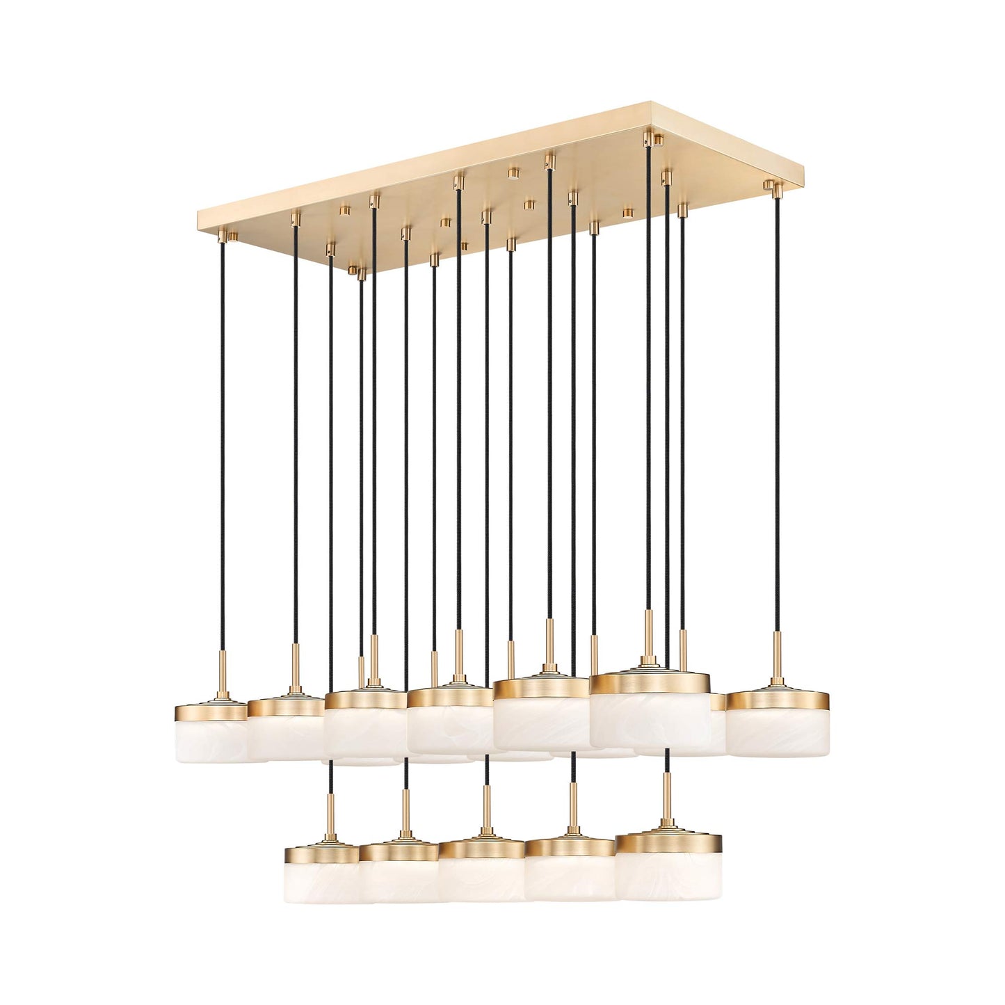Renaud Linear LED Chandelier in Modern Gold (17-Light).