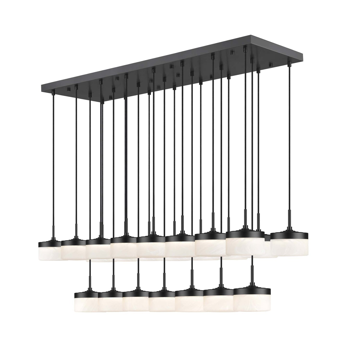 Renaud Linear LED Chandelier in Matte Black (23-Light).
