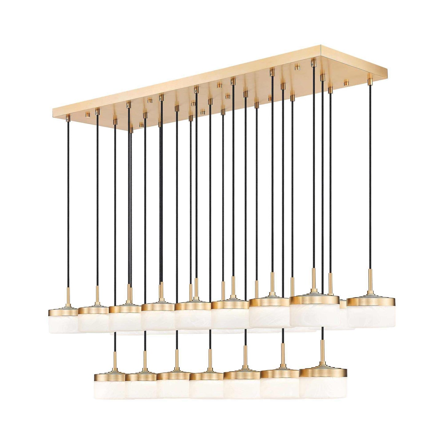 Renaud Linear LED Chandelier in Modern Gold (23-Light).