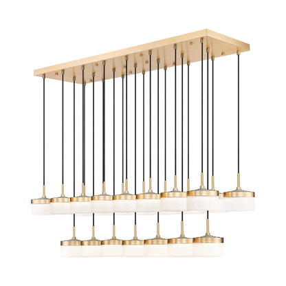 Renaud Linear LED Chandelier in Modern Gold (23-Light).