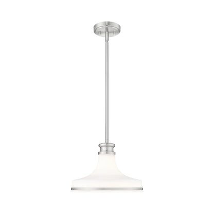 Reznor Pendant Light in Brushed Nickel (12-Inch).